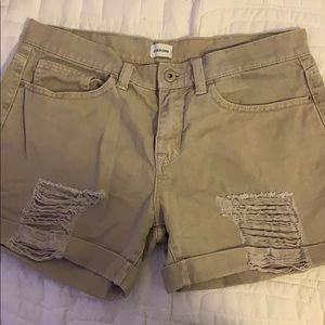 ripped khaki shorts